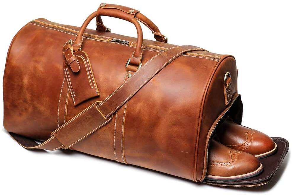 24 Inch Leather Duffel Bags For Men And Women