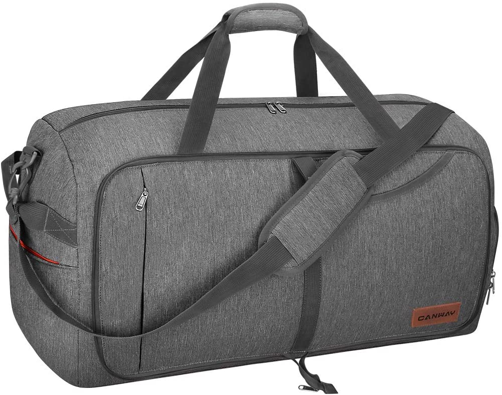 Zebella Unisex Canvas Large Travel Duffel Tote Sports Gym Bag Overnight Handbag SimpleBAG1373-Black