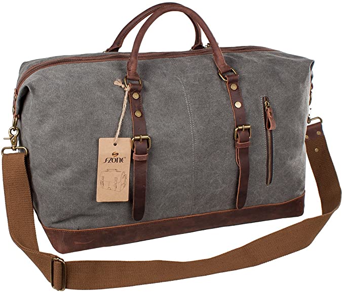 S-ZONE Oversized Canvas Travel Tote Duffel