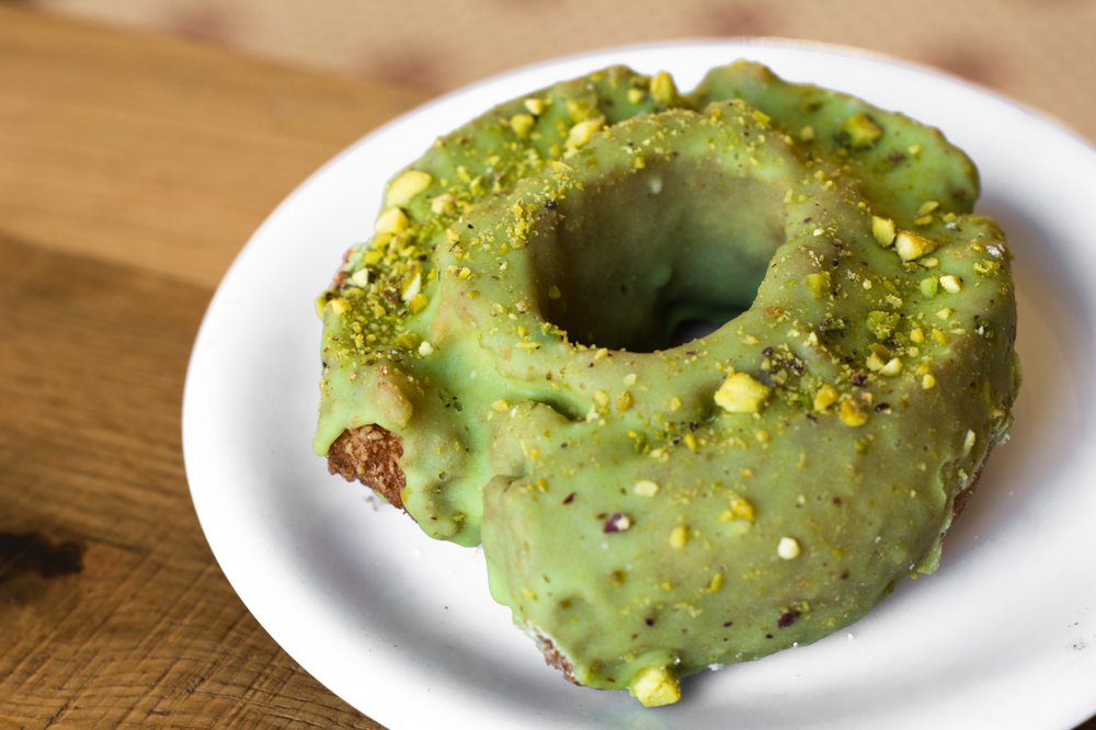 Lemon Pistachio Old Fashioned Doughnut