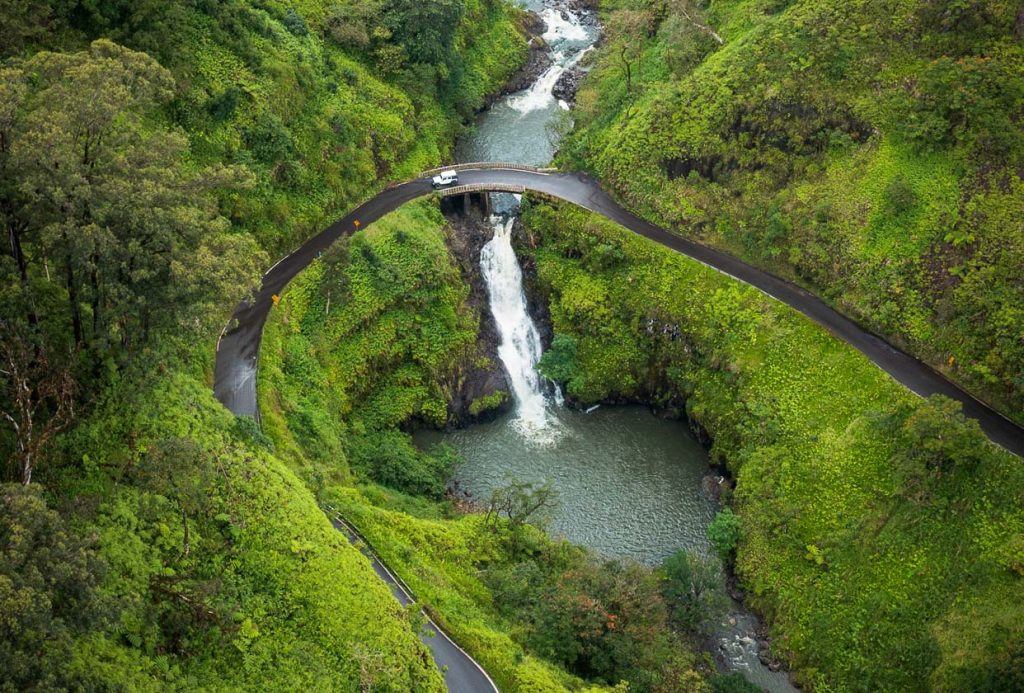 Ariel view of the Road to Hana