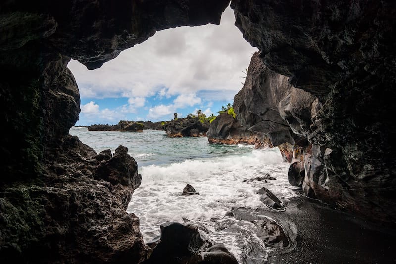 Inside the cave of Wai’anapanapa State Park