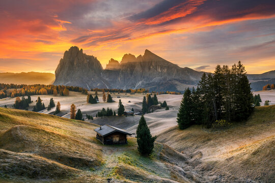 Sunset at Alpe di Siusi